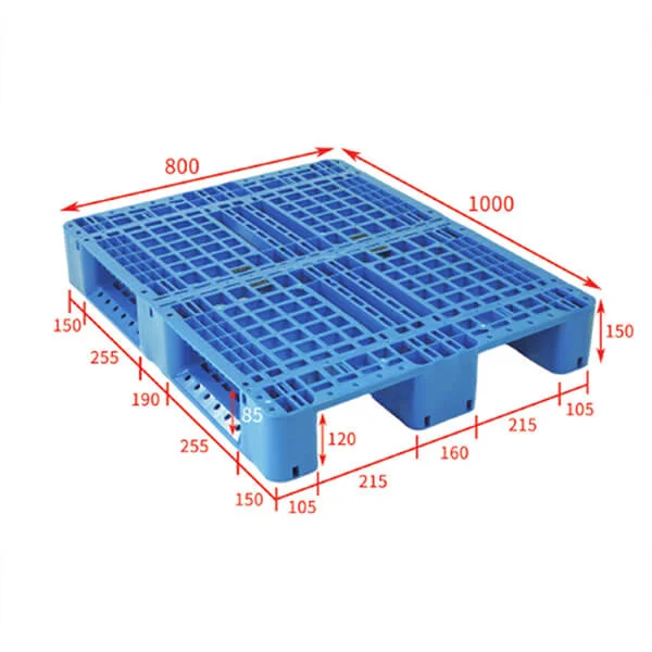 Rackable plastic pallet 100x80