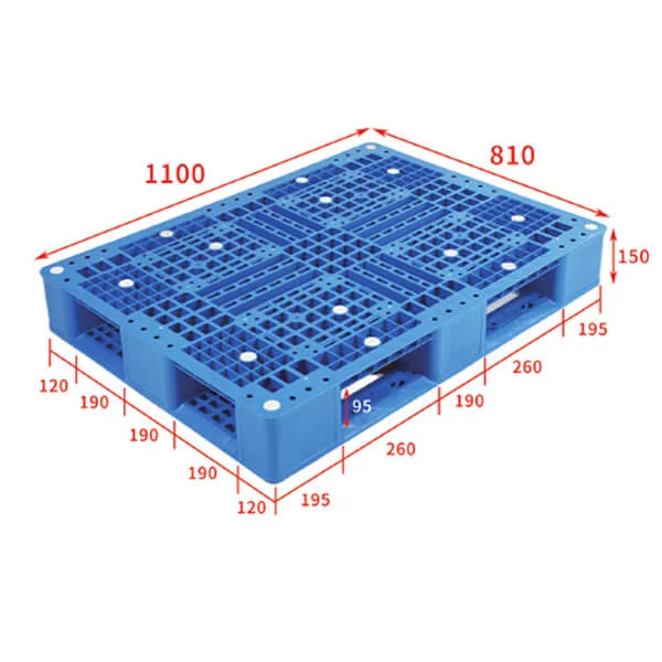 Stackable plastic pallet 110x80