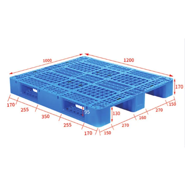 Rackable plastic pallet 1200x100 E