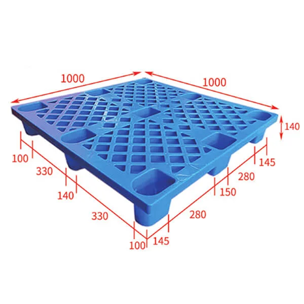 Nestable plastic pallet 100x100