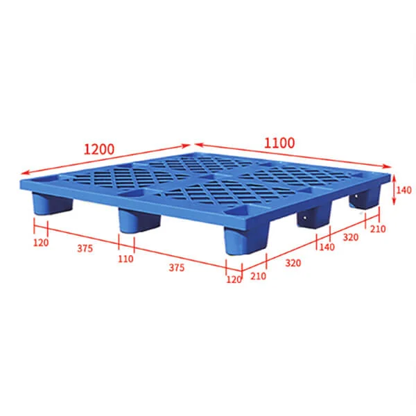 Nestable plastic pallet 120x110