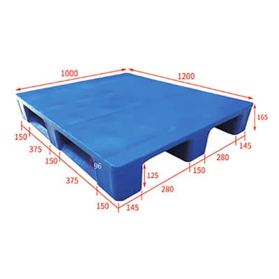 Solid top hygenic plastic pallets 120x100-without anti-slip pad