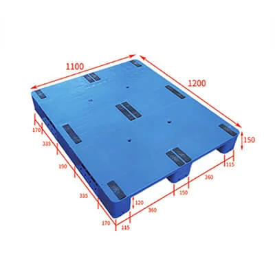 Solid top hygenic plastic pallets 120x110