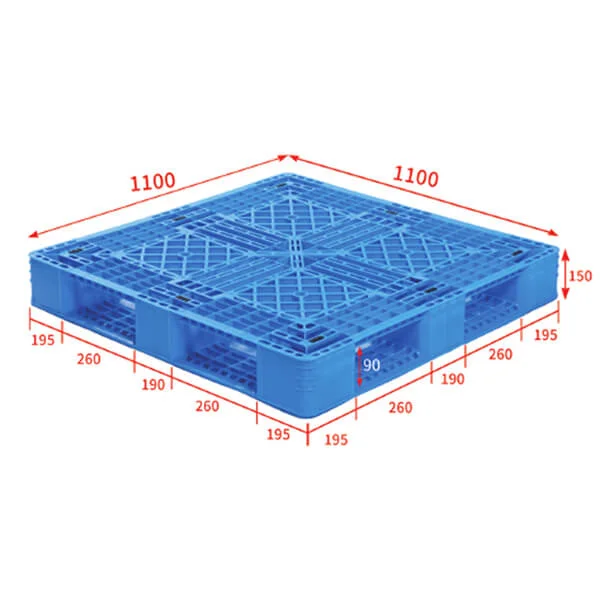 Stackable plastic pallet 110x110