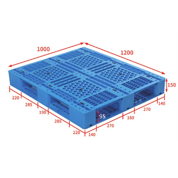 Stackable plastic pallet 120x100 D