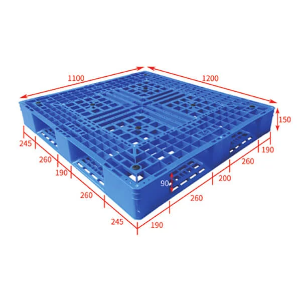 Stackable plastic pallet 120x110