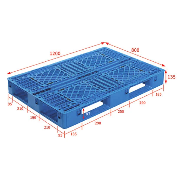 Stackable plastic pallet 120x80