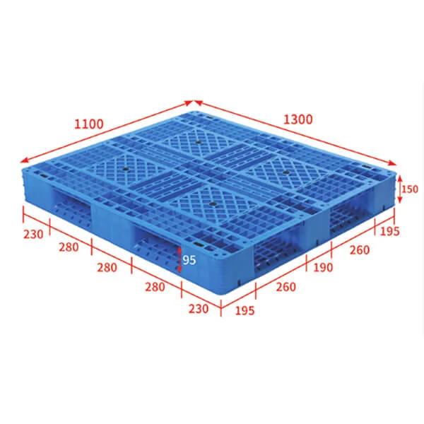 Stackable plastic pallet 130x110