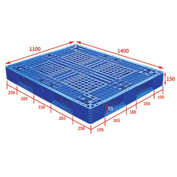 Stackable plastic pallet 140x110