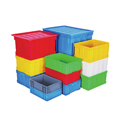 Heavy duty plastic crates